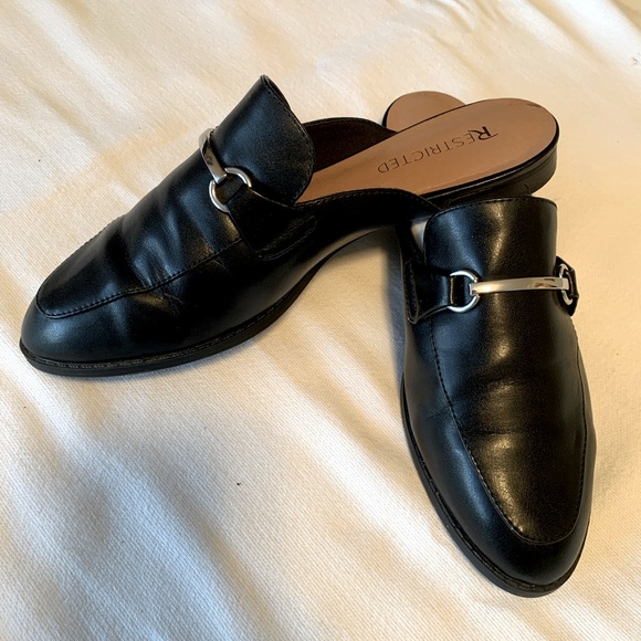 Restricted Shoes - Restricted Black Mule Slide on Flat